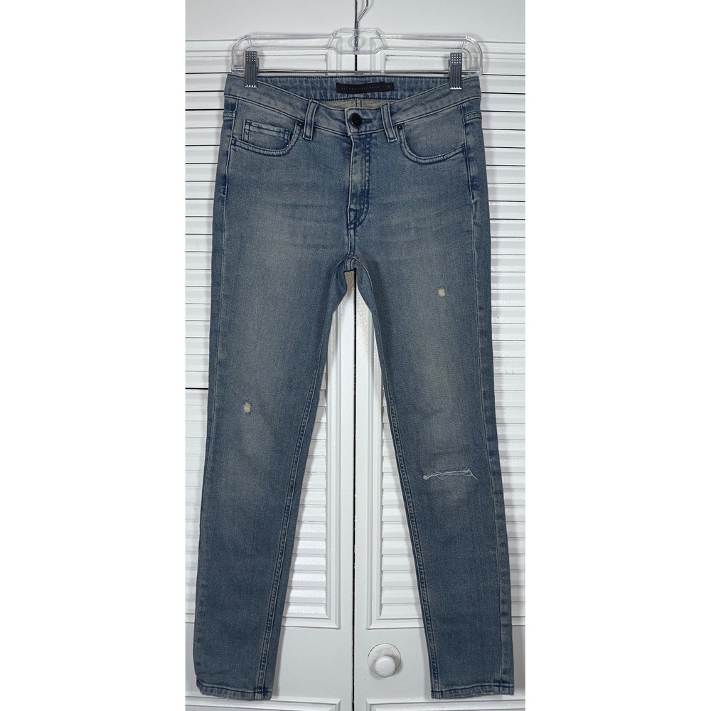 Victoria Beckham VB2 262 BP Women Blue Distressed Skinny Jeans 26 Made Italy